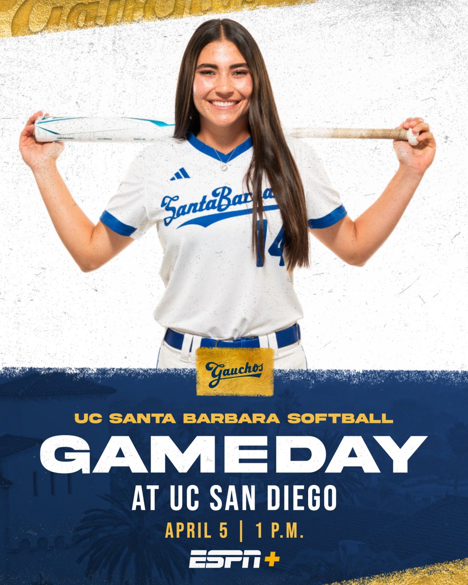 Looking for another sweep!

🆚 UC San Diego
📍 Triton Softball Field | La Jolla, Calif.
⏰ 1 p.m.
📺 ESPN+ | ucsbgauchos.com/WatchSoftballa…
📊 ucsbgauchos.com/SoftballLiveSt…

#GoGauchos
