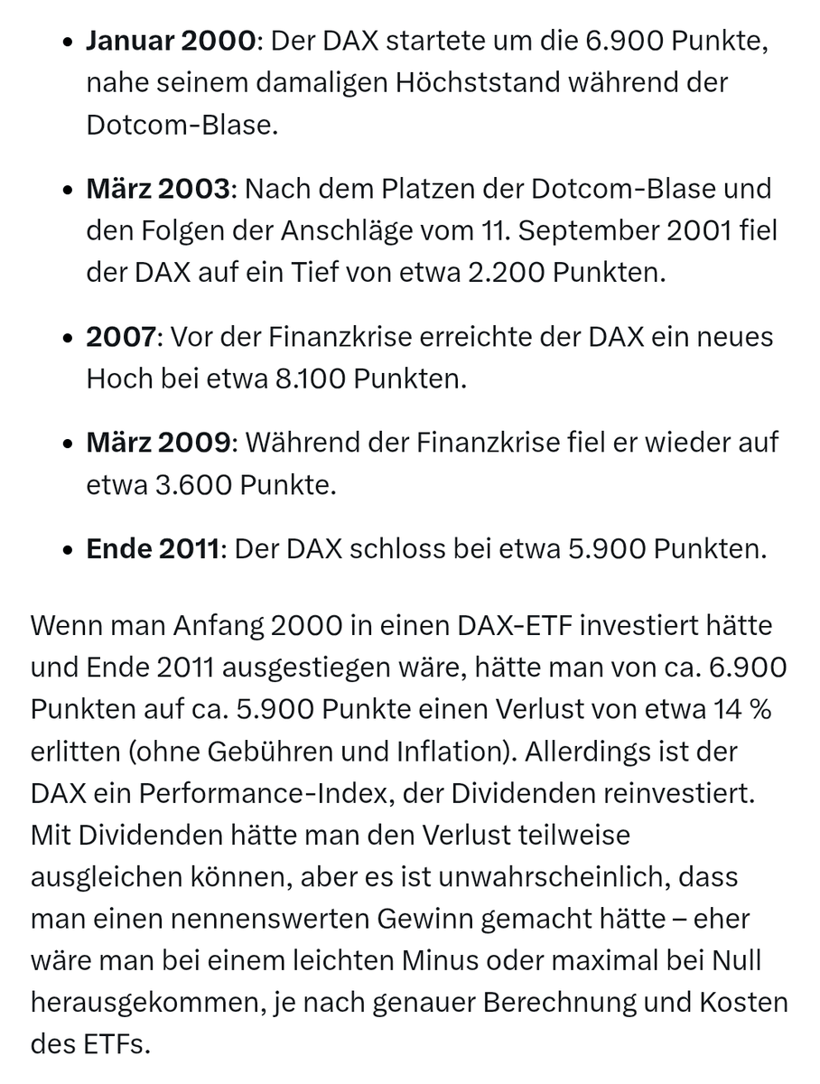 m_goermann's tweet photo. @MatthiasHauer @UlrichSchneider Auf lange Sicht bislang ja. Es kommt aber auf die Zeiträume an. Zwischen 2000-2011 beispielsweise war es höchst ernüchternd für Langzeitanleger. Dow Jones auch nicht berauschend in diesem Jahrzehnt. Die vergangenen knapp 15 Jahren waren trotz Corona-Knick schon außergewöhnlich. https://t.co/RqqyKuDfC1