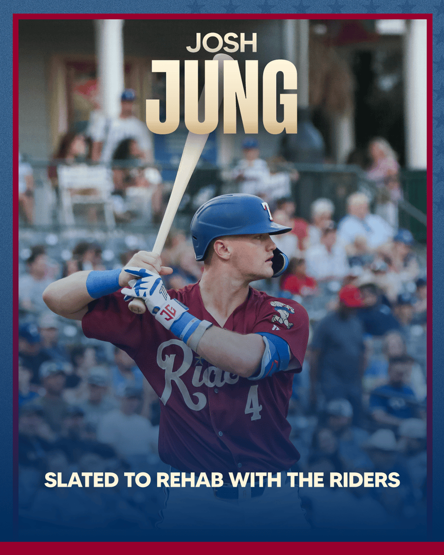 The return of the Jungle Cat 👀

Josh Jung is slated to rehab with the RoughRiders this weekend!

Details and tickets: bit.ly/4jj19i6 🔗