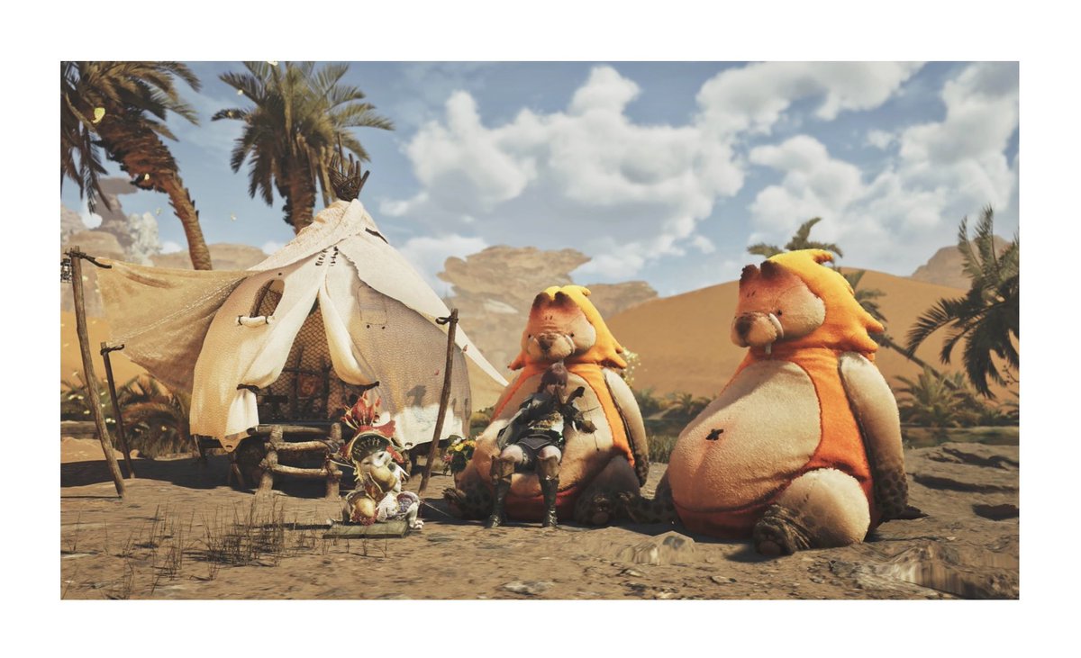 闘技大会のレイアコイン集めに疲れて、キャンプでドシャグマクッションに座ってユクモ村bgm聴きながら別のことしてたらいつのまにか2時間経っててびっくりした(  ¨̮ )? 明日はゾ・シア行って装備作らないと☁️ #MHWilds #モンハンワイルズ