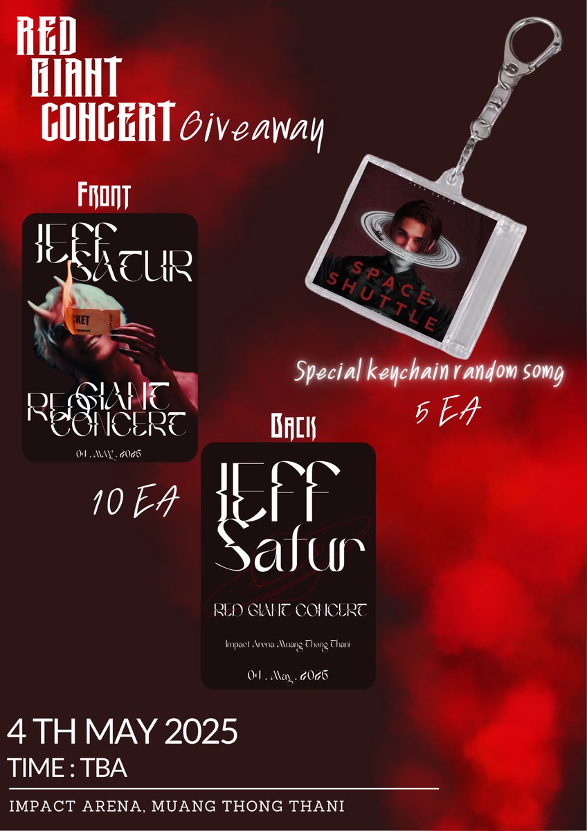 MarungMaring's tweet photo. -  𝔾𝕚𝕧𝕖 𝕒𝕨𝕒𝕪 -

• ꜰᴏʀ ꜱᴀᴛᴜʀᴅᴀʏs• 💜💫

𝓡𝓔𝓓 𝓖𝓘𝓐𝓝𝓣 𝓒𝓞𝓝𝓒𝓔𝓡𝓣 

4 May 2025 

𝚃𝚒𝚖𝚎 : 𝚃𝙱𝙰

มาจุ่มมา แลกเย้อะๆนะคั้บบบบบบ
ทำเพิ่มอีกแบบค้าบบบบ

#GiveawaysRedGiantConcert
#JeffSaturRedGiantConcert  
#JeffSatur
#Saturdayss 
 #GiveawaysRedGiantConcert https://t.co/zsWgkKGTYA