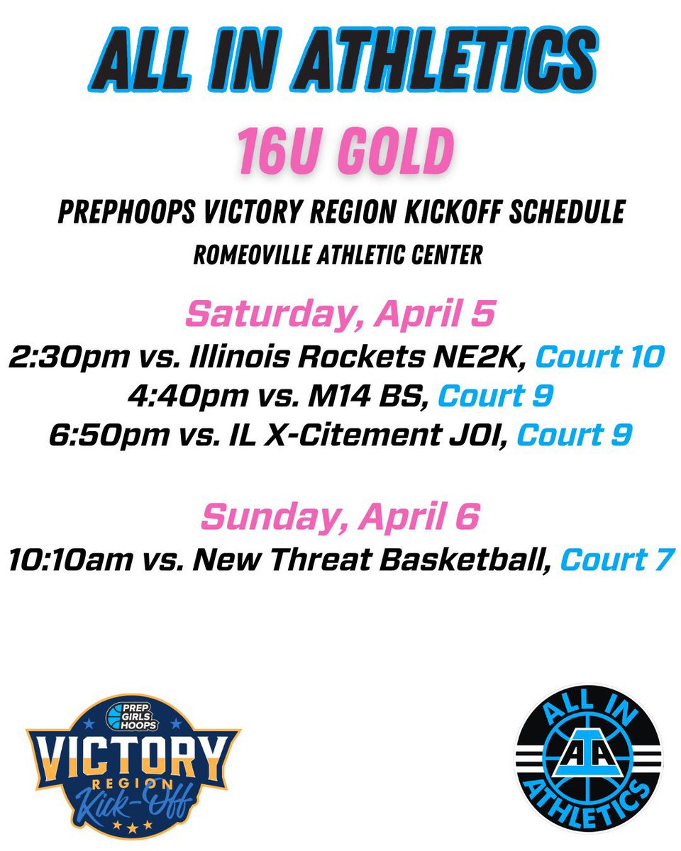 Kara Giordano (@karagio24) on Twitter photo Here is my schedule for the <a href="/PGHIllinois/">Prep Girls Hoops Illinois</a> Victory Region Kickoff this weekend! Excited to start my spring/summer season with <a href="/aiathletics/">ALL IN Athletics</a>! Here is my schedule for the <a href="/PGHIllinois/">Prep Girls Hoops Illinois</a> Victory Region Kickoff this weekend! Excited to start my spring/summer season with <a href="/aiathletics/">ALL IN Athletics</a>!