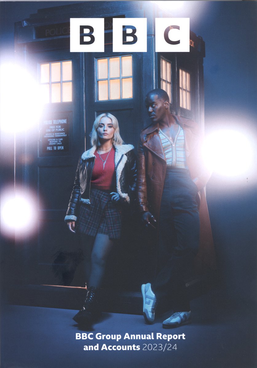 NothingLane's tweet image. Back from another week-long stint at the BBC Written Archives for a further Doctor Who and Blake's 7 (plus a little bit of Quatermass) scanning mission. 6391 images procured. Nice to see Ncuti and Millie adorning the latest BBC Group Annual Report & Accounts publication.