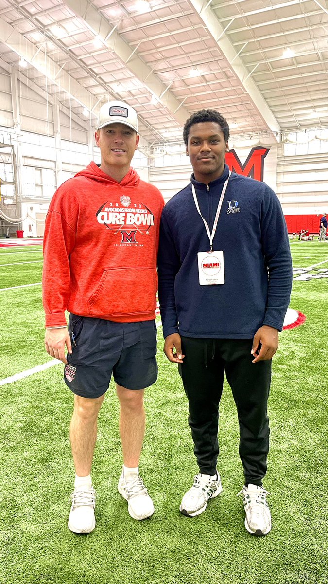 Kahden Davis 2027 QB (@kahdendavis) on Twitter photo #AGTG After a great visit and conversation with <a href="/A_Ragland14/">Gus Ragland</a> I am blessed to Receive a Division 1 offer from @miamiohfootball #RiseUpRedHawks #keepworking
@martin_miami_hc @coadykeller1
<a href="/CoachCurcione/">Dan Curcione</a> <a href="/DCFBrecruits/">Donovan Catholic Football</a> <a href="/The_C0ach_Mac/">Coach Mac</a> <a href="/Mad_Qb/">Madei Williams 🔌</a>
<a href="/SWiltfong_/">Steve Wiltfong</a> <a href="/adamgorney/">Adam Gorney</a> <a href="/RivalsFriedman/">Adam Friedman</a> #AGTG After a great visit and conversation with <a href="/A_Ragland14/">Gus Ragland</a> I am blessed to Receive a Division 1 offer from @miamiohfootball #RiseUpRedHawks #keepworking
@martin_miami_hc @coadykeller1
<a href="/CoachCurcione/">Dan Curcione</a> <a href="/DCFBrecruits/">Donovan Catholic Football</a> <a href="/The_C0ach_Mac/">Coach Mac</a> <a href="/Mad_Qb/">Madei Williams 🔌</a>
<a href="/SWiltfong_/">Steve Wiltfong</a> <a href="/adamgorney/">Adam Gorney</a> <a href="/RivalsFriedman/">Adam Friedman</a>