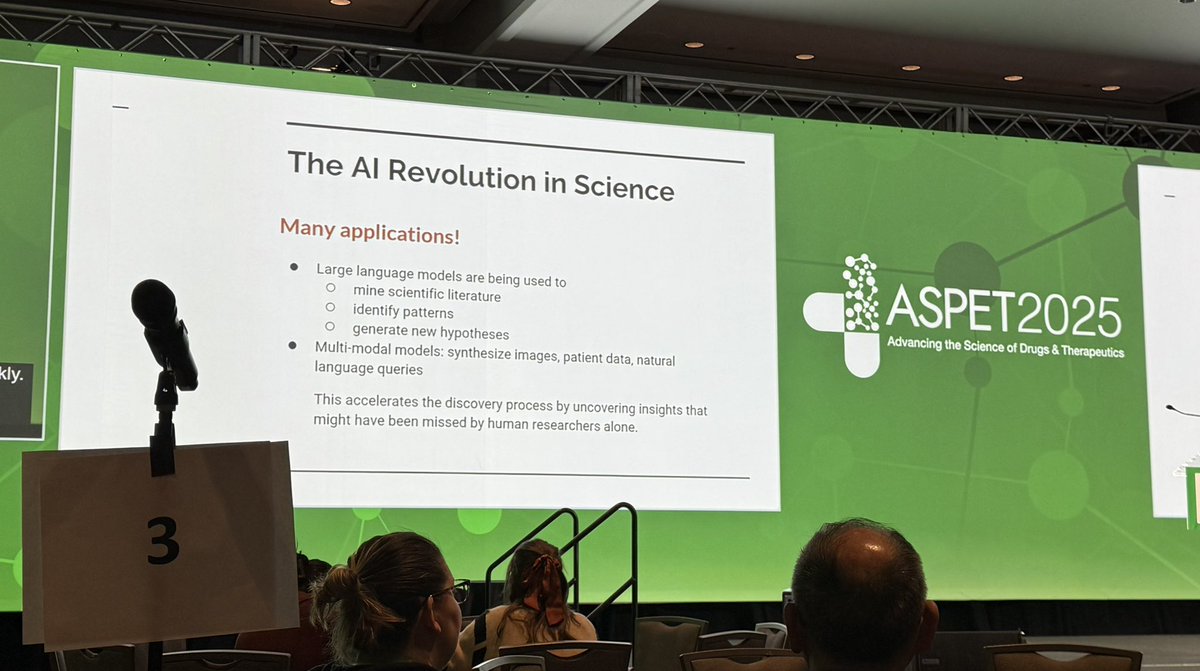 CarolinaRestini's tweet photo. Pharmacology &amp; AI let’s take informed decisions based on evidence #ASPET-DPE @ASPET @MSUPhmTox @MSU_Osteopathic #FIRE-Foundry https://t.co/1RRPe7jubX