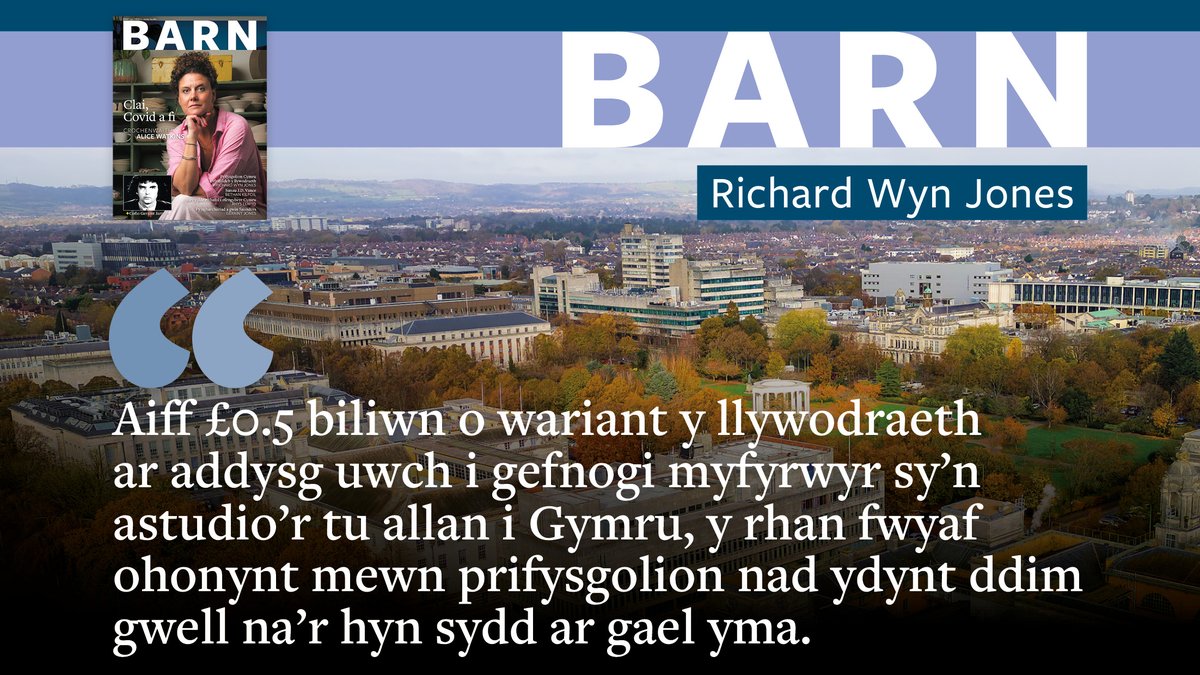 CylchgrawnBarn (@cylchgrawnbarn) on Twitter photo Mae ein prifysgolion yn wynebu argyfwng. Nid prinder arian o'r pwrs cyhoeddus yw hanfod y broblem yn ôl ein colofnydd gwleidyddol, ond diffyg ewyllys Llywodraeth Cymru i wario'r arian hwnnw mewn modd mwy dyfeisgar a strategol Gymreig. Darllenwch erthygl <a href="/RWynJones/">Richard Wyn Jones</a> yn BARN Ebrill Mae ein prifysgolion yn wynebu argyfwng. Nid prinder arian o'r pwrs cyhoeddus yw hanfod y broblem yn ôl ein colofnydd gwleidyddol, ond diffyg ewyllys Llywodraeth Cymru i wario'r arian hwnnw mewn modd mwy dyfeisgar a strategol Gymreig. Darllenwch erthygl <a href="/RWynJones/">Richard Wyn Jones</a> yn BARN Ebrill