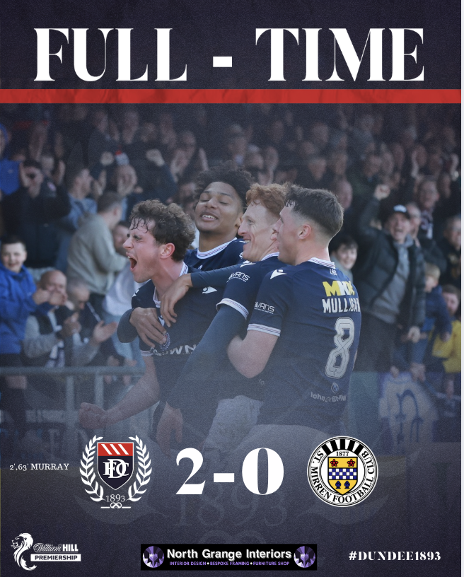 DundeeFC's tweet photo. FULL TIME

3 points at home💙💙

Dundee FC 2-0 St Mirren 

#Dundee1893 https://t.co/R1RQI75OUr
