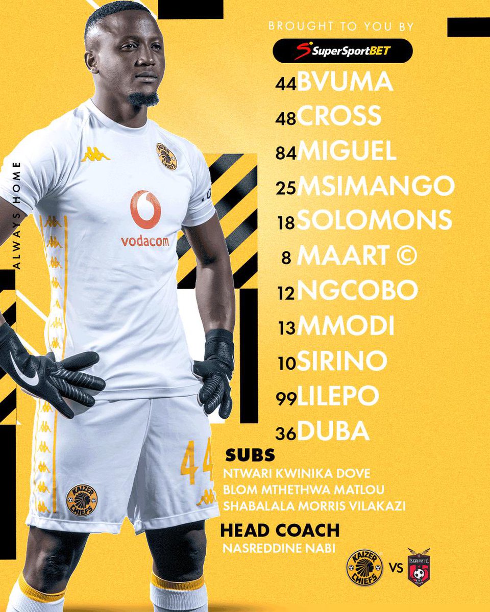 FARPost_ZA (@farpostza) on Twitter photo Kaizer Chiefs XI vs TS Galaxy
๐ Peter Mokaba Stadium
๐ 7PM
๐บ SuperSport 202
๐ท: <a href="/KaizerChiefs/">Kaizer Chiefs</a>
#FARPost #BetwayPrem Kaizer Chiefs XI vs TS Galaxy
๐ Peter Mokaba Stadium
๐ 7PM
๐บ SuperSport 202
๐ท: <a href="/KaizerChiefs/">Kaizer Chiefs</a>
#FARPost #BetwayPrem