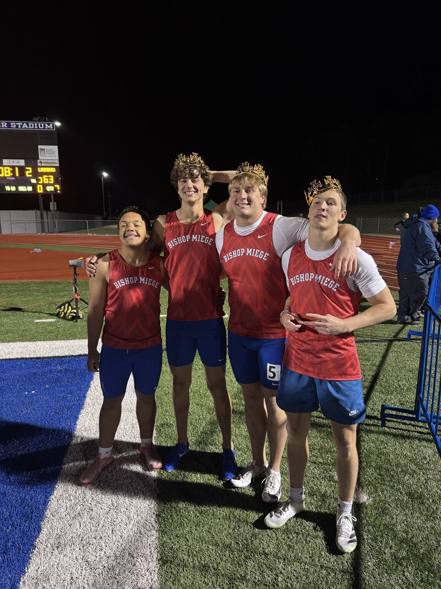 Bishop Miege Track & Field (@miegetrack) on Twitter photo And the highlight of the night came from the throwers relay. Four of our throwers got to compete in a 4x100 against the other teams throwers. They took first! Marco Rodriguez, Grant Kellerman, Braydon Morgan and Finn Cusick were crowned the champions. (We won’t post the time 😬) And the highlight of the night came from the throwers relay. Four of our throwers got to compete in a 4x100 against the other teams throwers. They took first! Marco Rodriguez, Grant Kellerman, Braydon Morgan and Finn Cusick were crowned the champions. (We won’t post the time 😬)