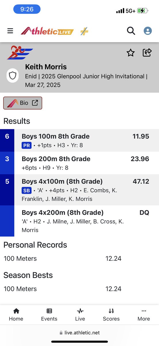 KeithMorrisIII's tweet image. 6A track is the challenge he needed ✔️