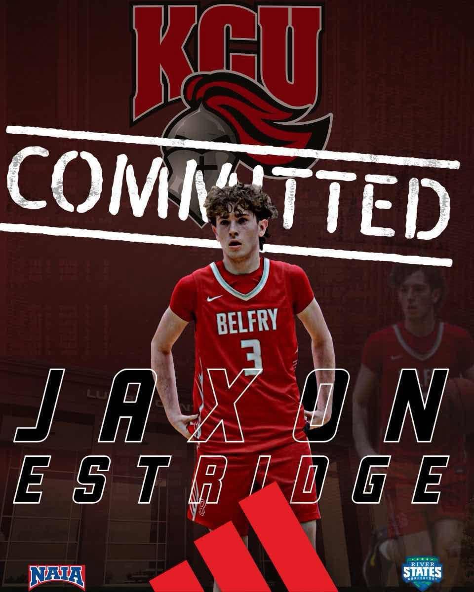 Belfry Basketball (@bhsbasketball1) on Twitter photo Congratulations to our very own <a href="/estridge_jaxon/">Jaxon Estridge</a> his commitment to <a href="/GoKnightsMBB/">KCU Men's Basketball</a>‼️Jaxon defines what our culture is all about, and we could not thank him enough for his dedication to our program. We will always support him and cannot wait to watch him at the next level. Always Congratulations to our very own <a href="/estridge_jaxon/">Jaxon Estridge</a> his commitment to <a href="/GoKnightsMBB/">KCU Men's Basketball</a>‼️Jaxon defines what our culture is all about, and we could not thank him enough for his dedication to our program. We will always support him and cannot wait to watch him at the next level. Always