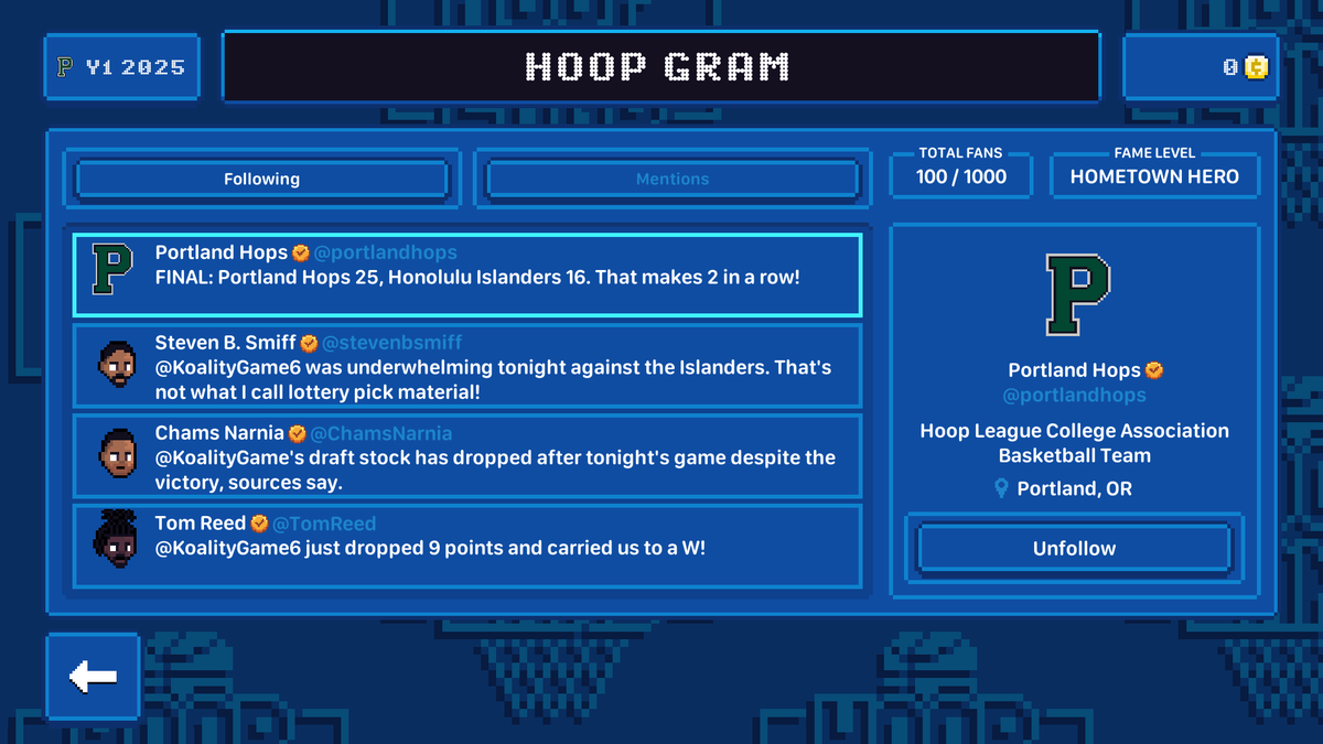 KoalityGame's tweet image. Social Media is coming to Hoop Land! Hoop Gram will allow you to 'keep in the hoop' with fans and players around the league. Check out the roadmap below for a refresher on new features coming in Update Version 1.09 on April 22nd! #gamedev #indiedev #indiegame #screenshotsaturday
