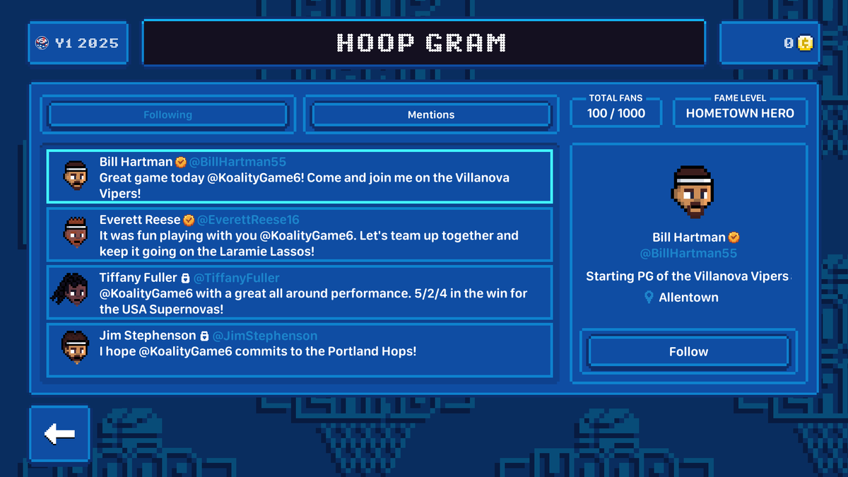 KoalityGame's tweet image. Social Media is coming to Hoop Land! Hoop Gram will allow you to 'keep in the hoop' with fans and players around the league. Check out the roadmap below for a refresher on new features coming in Update Version 1.09 on April 22nd! #gamedev #indiedev #indiegame #screenshotsaturday