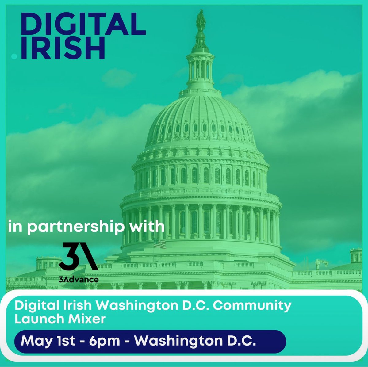 genemurphy's tweet image. Hey Washington D.C. 👋

IT’S HAPPENING! 

#DigitalIrish is officially launching in Washington, D.C. this May 1st 🙌☘️🙌

​📆 When: May 1st
📍 Where: RSVP to unlock the location
⌚ Time: 6:00 PM
🎟️ Save your spot: lu.ma/uw2h3cs6

It’s happening with a special launch event