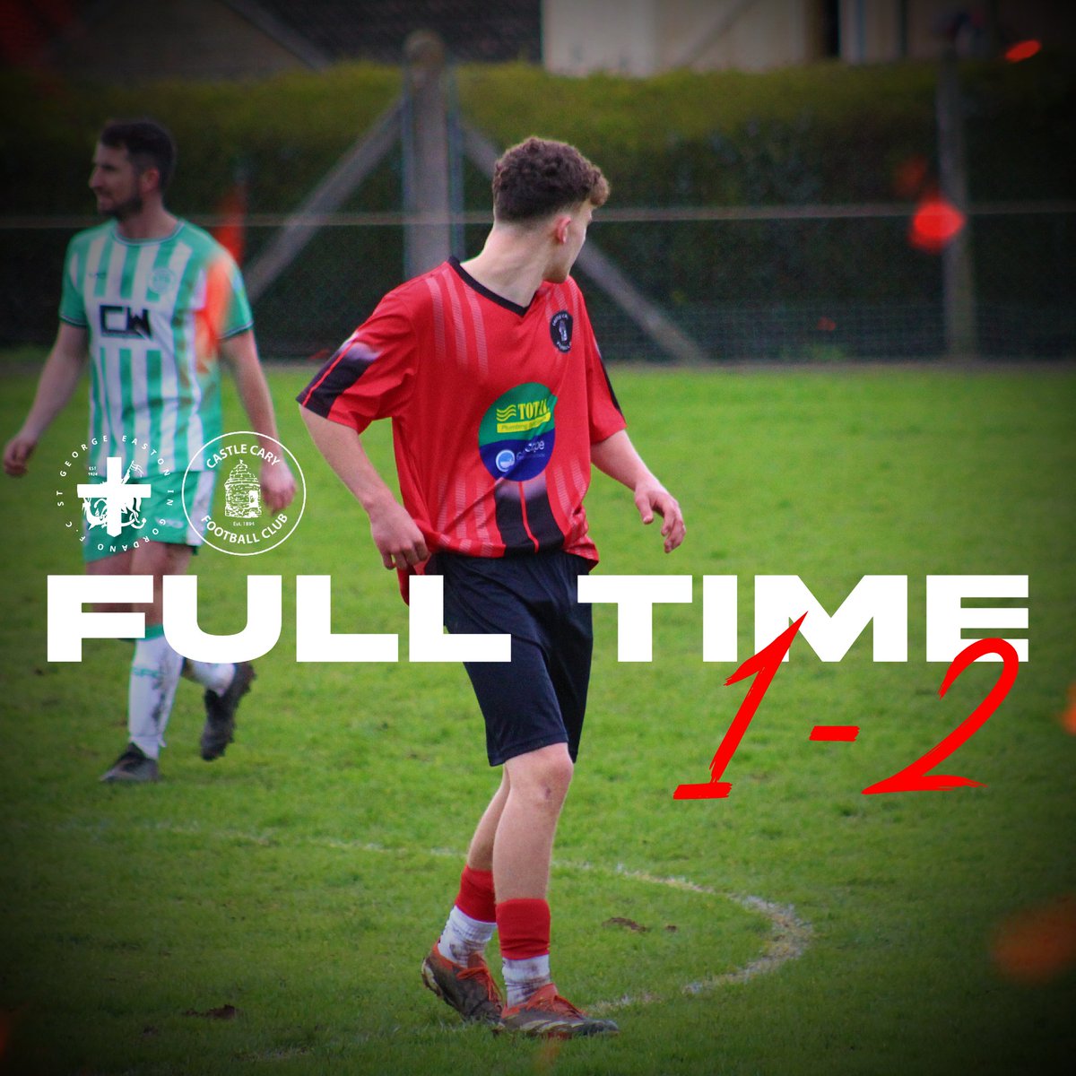 FULL TIME
ST. GEORGE EIG FIRST 1-2 CASTLE CARY FIRST
3 Points on the road for Cary💪
A goal from Jack Rydon and a late winner for Luke Ansell from the penalty spot.🤩

#CCFC #CastleCaryFC🔴⚫