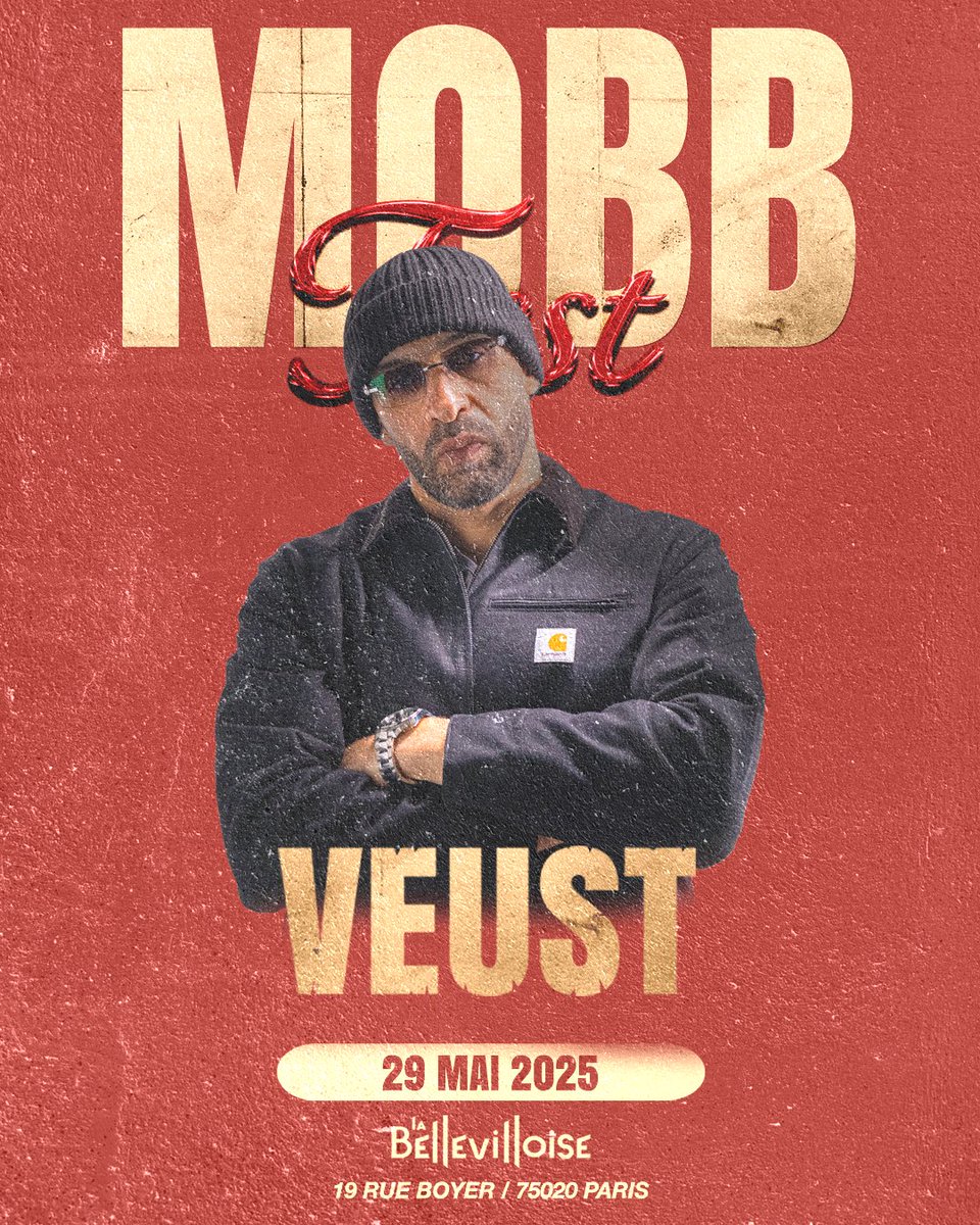 <a href="/Veust/">Veust</a> en concert à Paris pour le MOBB FEST ☄️

Rdv à la Bellevilloise le 29 mai 

Avec jungle Jack, Tedax Max &amp; Jeune LC 

Billetterie : shotgun.live/events/mobb-fe…