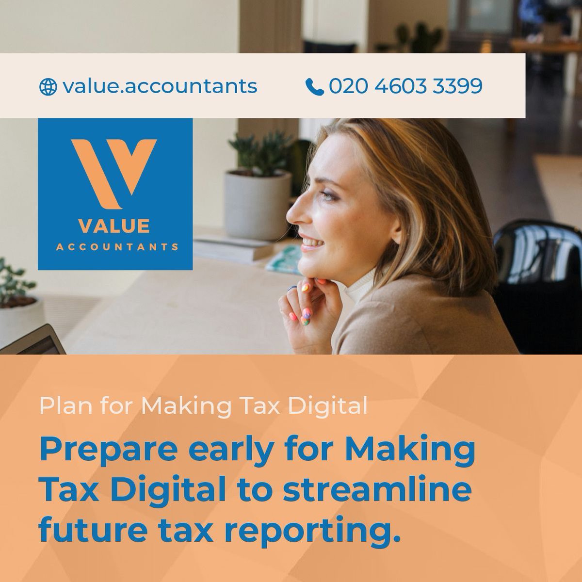 🎯 Dive into the future of accounting with #MakingTaxDigital! 💼📊 Prepare early and streamline your tax filings with Value Accountants. Embrace change, minimize errors, and lighten your admin load. Let's get digital, let's get efficient! 🚀 Need help? DM us today! #MTDReady
