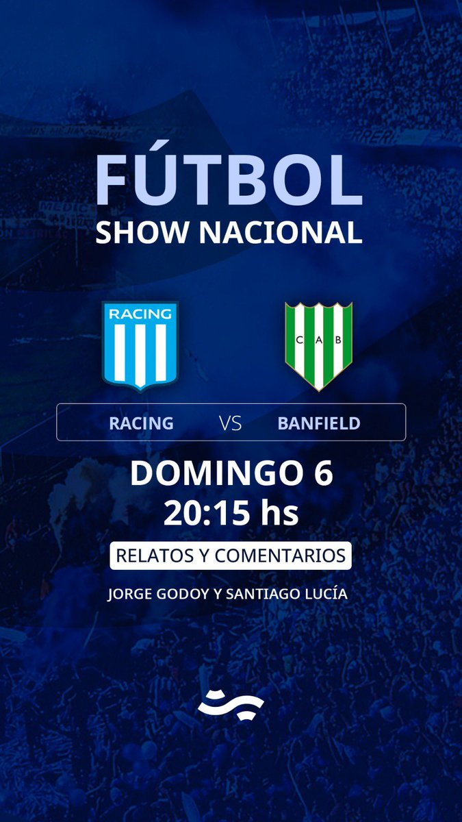 Sábado desde las 17 hs
Domingo desde las 15 hs
<a href="/futbolshow870/">Fútbol Show Nacional | AM870</a> #FutbolShowNacional en <a href="/NacionalAM870/">Radio Nacional AM 870</a> #TuRadio
#ArgenrinaEnSintonia 🇦🇷
🎙️⚽️📻😉

#AM870
#FSN870
#ShowNacional
#RelataElMuñeco🎙️