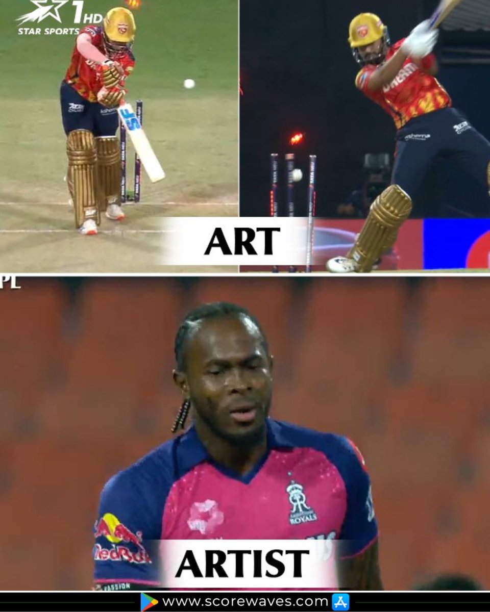 ScoreWaves's tweet photo. Jofra Archer strikes twice in his opening over, removing two key batters!💥

☝️Priyansh Arya – 0(1)
☝️Shreyas Iyer – 10(5)

https://t.co/WkOkp67M0Q

#PBKSvsRR #PBKSvsRRMatch #IPL2025 #IPL #SRHvsGT  #FantasyTips #FastestScore #LiveScore #LatestCricketUpdate #IPLUpdate #ScoreWaves https://t.co/dlblWGDJUu