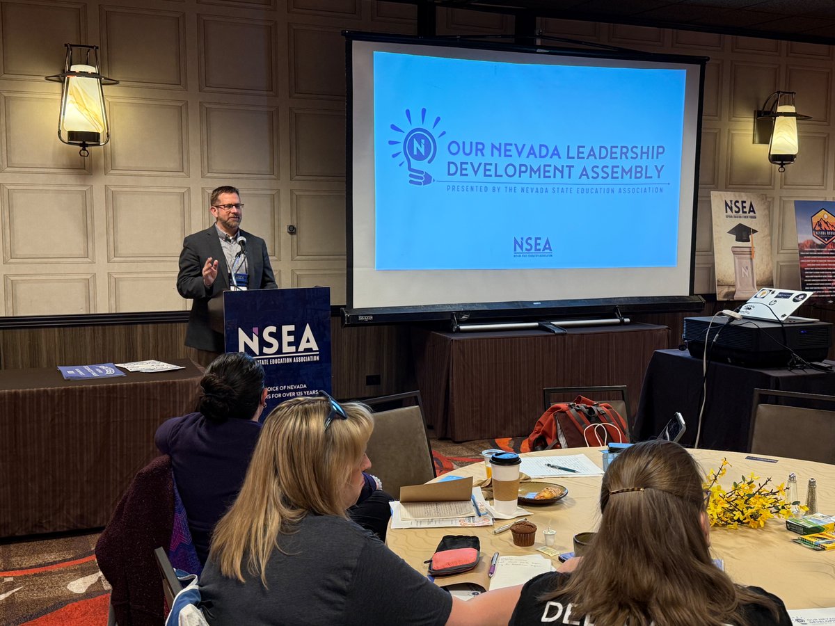 NSEAOnline's tweet photo. Day two of Our Nevada Leadership Development Assembly is kicking off with our Keynote Speaker, Andy Coons, Senior Director at the NEA Center for Professional Excellence and Student Learning. #OurNevada #UnionStrong https://t.co/HH1JEoqG7t