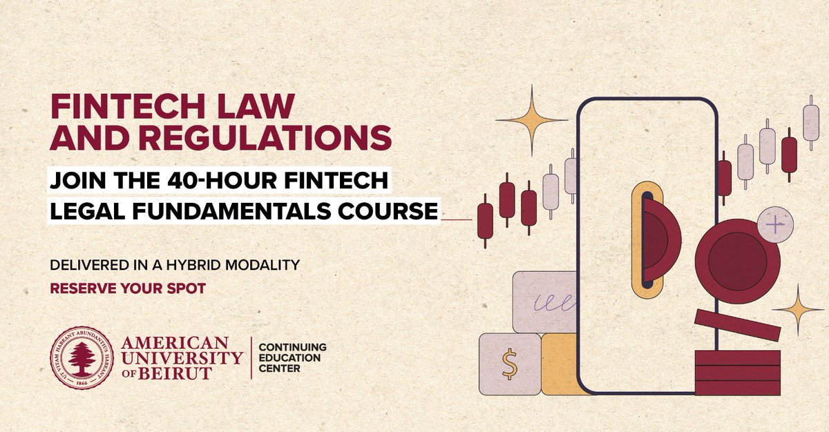 FinTech Law and Regulations

Join the 40-hour FinTech Legal Fundamentals course, delivered in a hybrid format.  

Secure your spot today!

forms.office.com/pages/response…

#AUB #AUBproud