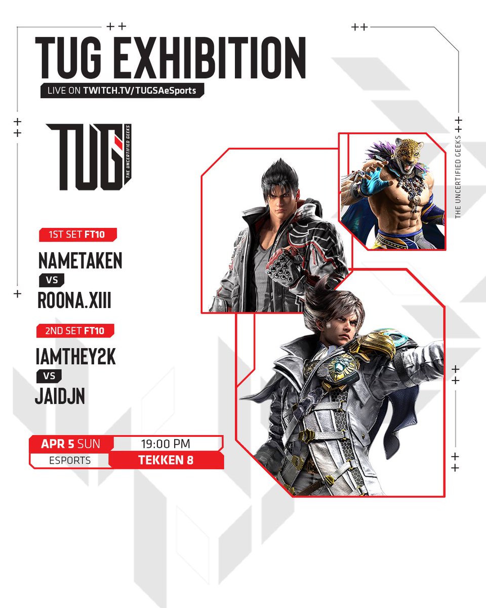 To kick off the new season of Tekken 8, we’re putting Southern Bout on hold for this week and running a Ft10 with our fellow TUG members to showcase their character’s new changes.
Join us live for the action on our twitch🫡🔥