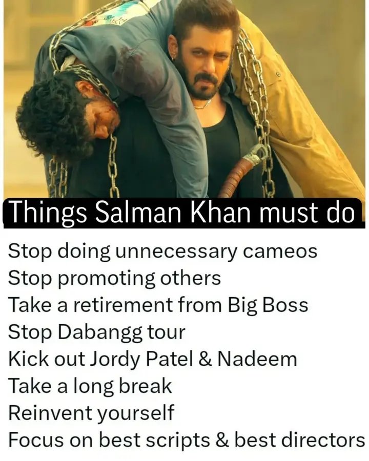 Save your Legacy <a href="/BeingSalmanKhan/">Salman Khan</a> Bhai
Your Fans Want Best For You.

SALMAN LISTEN TO YOUR FANS