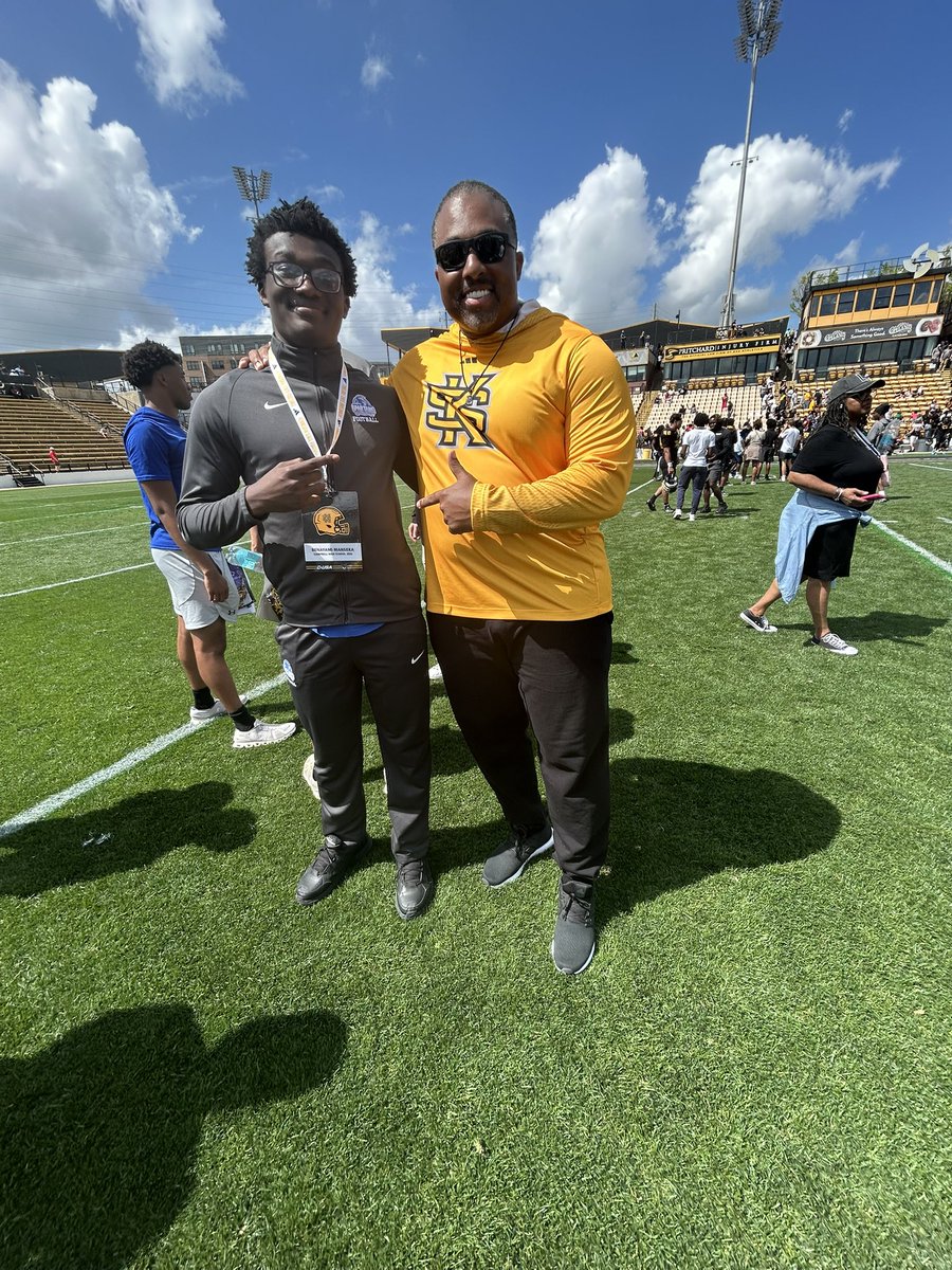 Ben Manseka (@blueray1315) on Twitter photo Very thankful for <a href="/CoachMack_KSU/">CoachMack_KSU</a> and the staff for the great setup of the spring game and I was able to meet my former high school teammate <a href="/ZaMariothe1/">ZaMario Woodgett</a>! #AGTG
<a href="/GoCampbellFBGA/">Campbell Football / Recruiting</a> <a href="/CoachJLPhillips/">Jeff Phillips</a> <a href="/coachshawnallen/">Shawn Allen, M.A.T.</a> <a href="/Godsgift_Nate/">Nate Paxton</a> <a href="/CoachMack_KSU/">CoachMack_KSU</a> <a href="/CoachParuta/">Coach 🅿️</a> Very thankful for <a href="/CoachMack_KSU/">CoachMack_KSU</a> and the staff for the great setup of the spring game and I was able to meet my former high school teammate <a href="/ZaMariothe1/">ZaMario Woodgett</a>! #AGTG
<a href="/GoCampbellFBGA/">Campbell Football / Recruiting</a> <a href="/CoachJLPhillips/">Jeff Phillips</a> <a href="/coachshawnallen/">Shawn Allen, M.A.T.</a> <a href="/Godsgift_Nate/">Nate Paxton</a> <a href="/CoachMack_KSU/">CoachMack_KSU</a> <a href="/CoachParuta/">Coach 🅿️</a>