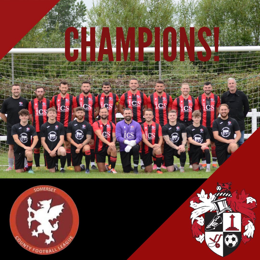 With <a href="/StockwoodGreen/">Stockwood Green FC</a> drawing against <a href="/AshcottFC/">Ashcott FC</a> and us winning against <a href="/Imperialfc1961/">Imperial FC</a> it means we are crowned CHAMPIONS of Division One!!!! 👑 🔴⚫️

Up the Bury!! ⚽️

<a href="/somersetcfl/">Somerset County FL</a>