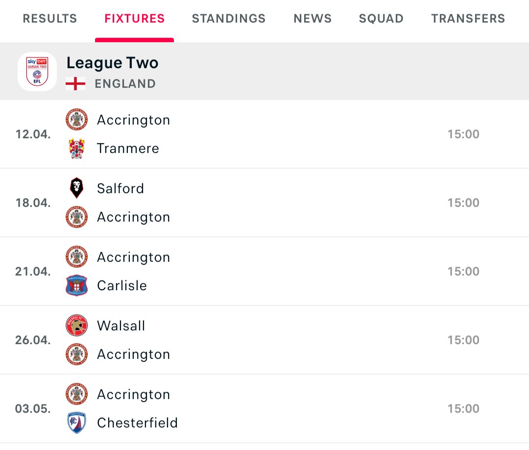 Blue_Bag's tweet photo. Ok, hear me out...

Accrington's run in is tough. They're in poor form. If they take 2pts from their last 5 games we'd need 10pts and a few goals to overtake them. Difficult but possible from our last 5 games?

@bbccumbriasport #cufc https://t.co/1XBaGmxr2Y