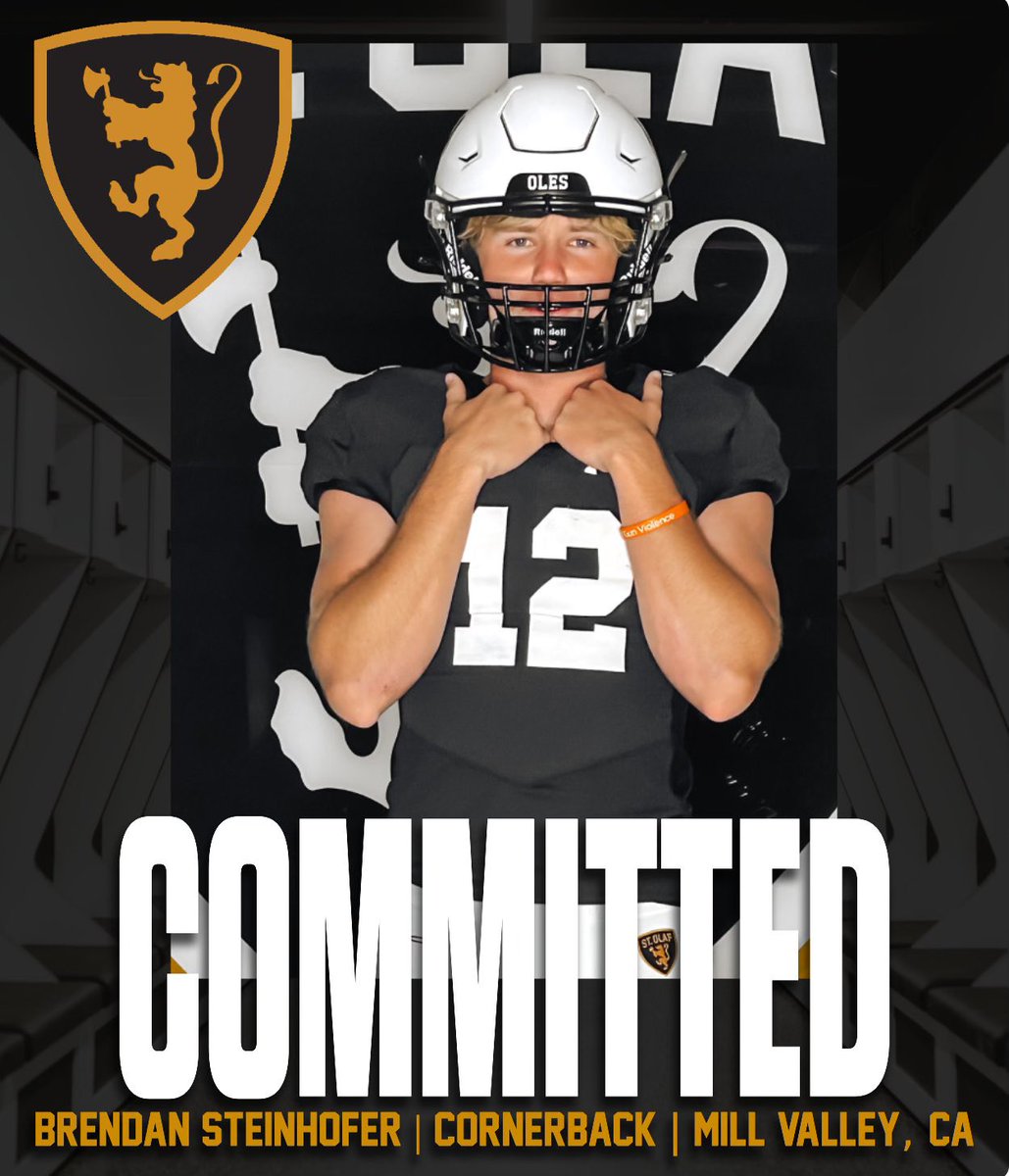 Brendan Steinhofer (@brendanstein06) on Twitter photo I am excited to announce my commitment to St. Olaf College to continue my academics and athletics. Looking forward to the next 4, go Oles. #defendthehill <a href="/MiacFtbl/">MIAC Football Recruiting</a> <a href="/JamesKilian/">James Kilian</a> <a href="/mkleinschrodt20/">Mitchell Kleinschrodt</a> <a href="/CoachLucasKlein/">Lucas Kleinschrodt</a> I am excited to announce my commitment to St. Olaf College to continue my academics and athletics. Looking forward to the next 4, go Oles. #defendthehill <a href="/MiacFtbl/">MIAC Football Recruiting</a> <a href="/JamesKilian/">James Kilian</a> <a href="/mkleinschrodt20/">Mitchell Kleinschrodt</a> <a href="/CoachLucasKlein/">Lucas Kleinschrodt</a>