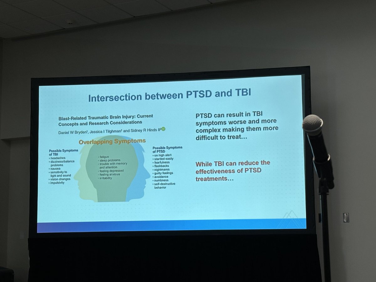 ⁦<a href="/AANmember/">American Academy of Neurology</a>⁩ #AANAM Such an important clinical point: highlighting the important interplay btw #PTSD and #TBI #concussion ⁦<a href="/cesopenko/">Dr. Carrie Esopenko</a>⁩