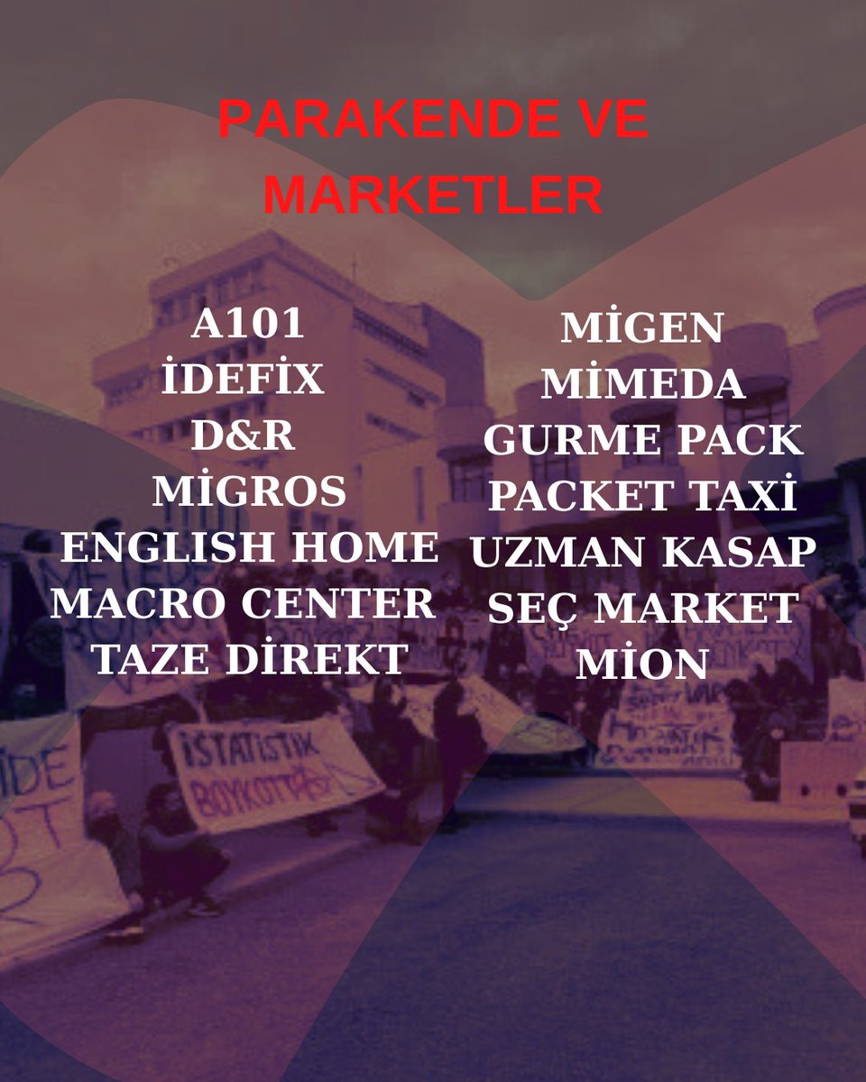 Boykot listesi:HER YERDELER!