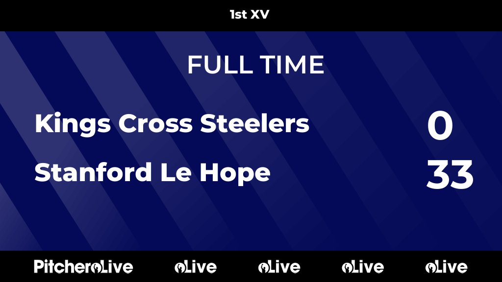 FULL TIME: Kings Cross Steelers 0 - 33 Stanford Le Hope
#KINSTA #Pitchero
pitchero.com/clubs/kingscro…