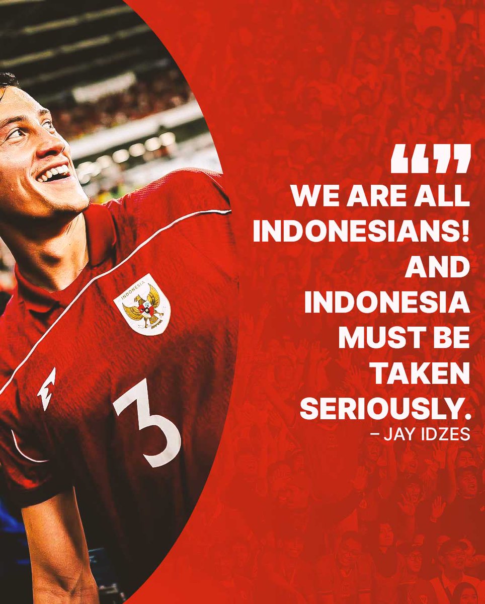 _Dikatelli's tweet photo. From the heart of the field to the heart of the nation โ
Jay Idzes reminds the world: Indonesia is not to be underestimated.
#GarudaFight #JayIdzes #OneIndonesia #RespectIndonesia #AsianFootball #smsport https://t.co/uuEPhiNRU0