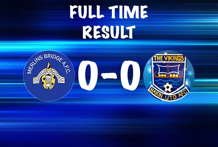🔵FULL TIME RESULT🔵

1st Team frustrate Hakin United to gain a respectable point with a goal less draw at the Pembrokeshire Sports Village this afternoon.

Well Done Lads!👏🏼🔵⚽️🔵

#Wizards🔵⚽️🔵