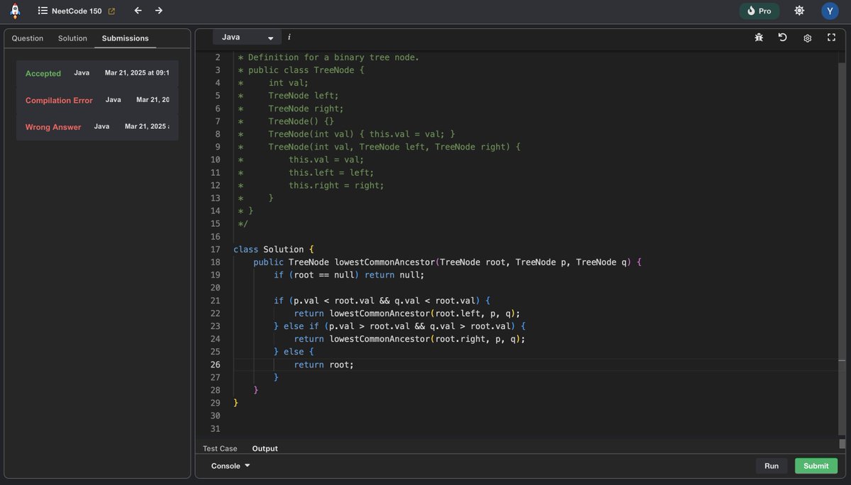 YuvrajS32364292's tweet image. Day 36/150 – Blind 150🔗🔥
Still climbing the Binary Tree mountain! 🌳⛰️
Every node visited = one step closer to mastery! 🎯
Onward and upward! 🚀🌟
#100DaysOfCode #Neetcode #Leetcode #PBKSvsRR #VersaceFragrances #Valencia #Madrid #ifkgbg #Trump #TrumpTariffs #MINGYU #Archer