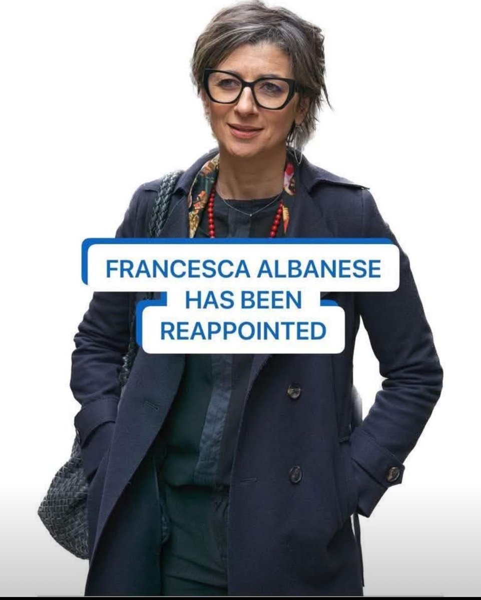 Tamara Alrifai (@tamaraalrifai) on Twitter photo In a world of impunity and indifference, here is a source of faith in international law. Mabrouk <a href="/FranceskAlbs/">Francesca Albanese, UN Special Rapporteur oPt</a> In a world of impunity and indifference, here is a source of faith in international law. Mabrouk <a href="/FranceskAlbs/">Francesca Albanese, UN Special Rapporteur oPt</a>