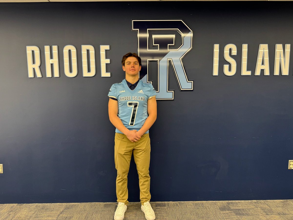 Dillon_Dulong's tweet photo. Had a great time @RhodyFootball today watching practice and touring the facility. Thank you @CoachAidanPM for the invite! 
@ToonMarlon @LASpartansFB @PactPerformance https://t.co/qOOOAFbNlz