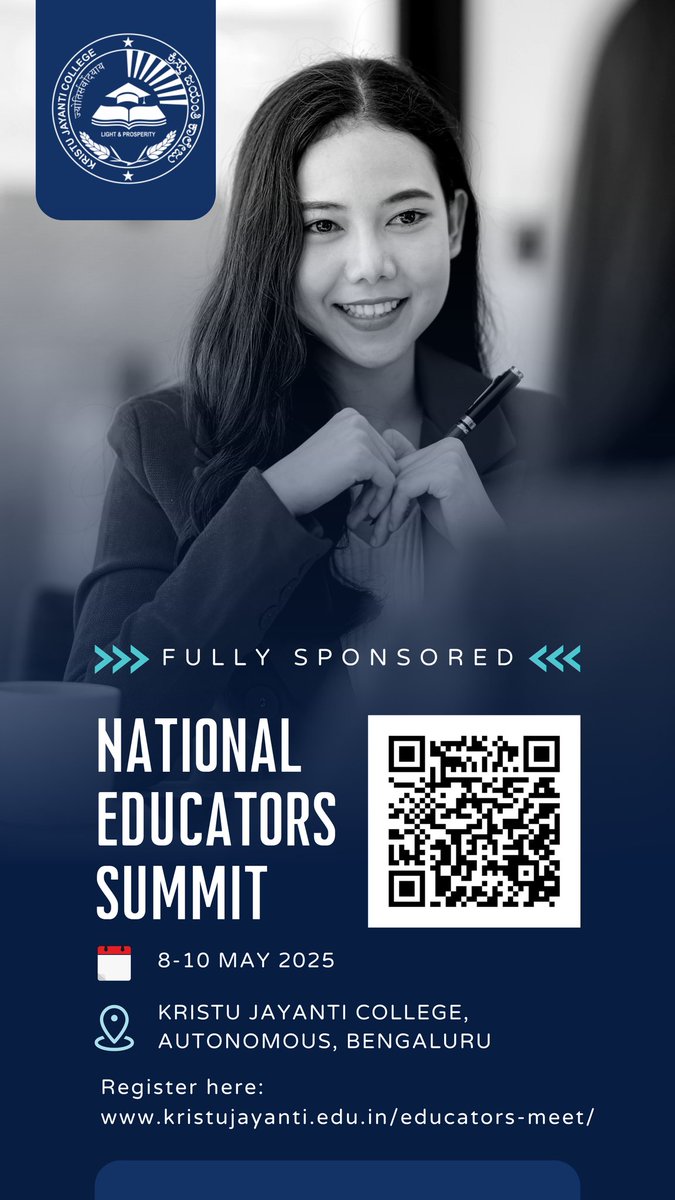 National Educators Summit.
Network with 200+ Founders, Chairman, Director, Principal of Senior Secondary School @ One Place (KJC) 
Fully Sponsored Residential Programme. 
Register now kristujayanti.edu.in/educators-meet/