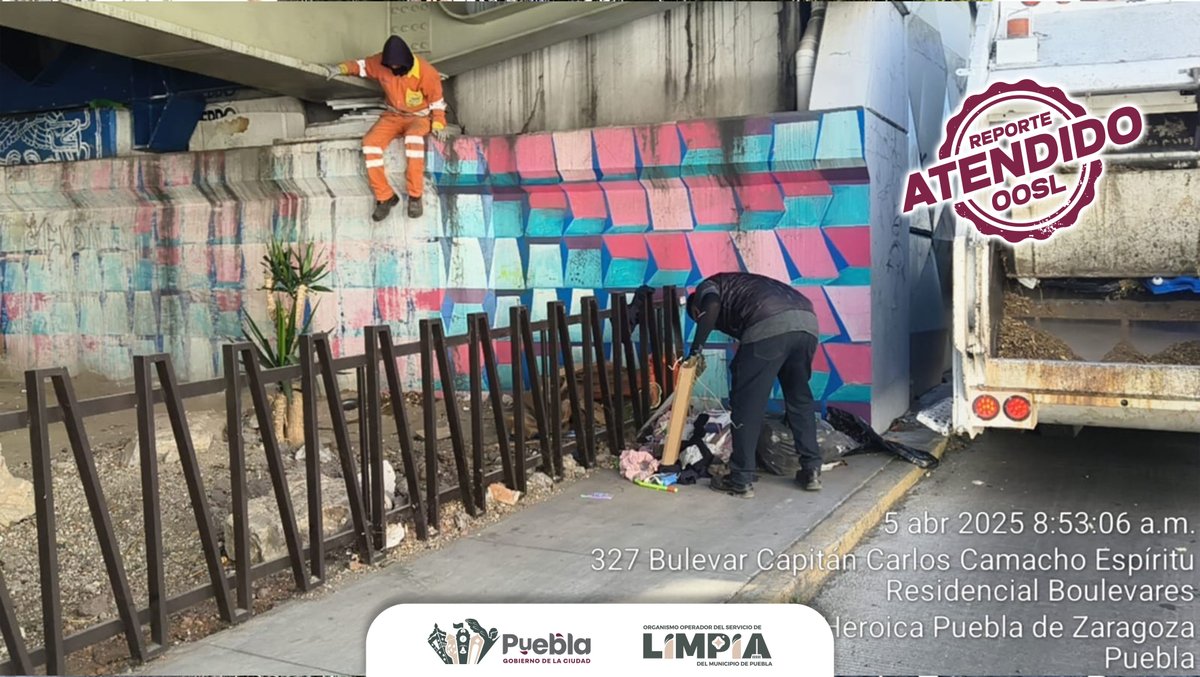 LimpiaPue's tweet photo. @MGabrielPastor @SSC_Pue @PueblaAyto ¡Gracias por tu reporte y tu paciencia, @MGabrielPastor! Personal del #OOSL acudió a realizar labores de limpieza en la zona para garantizar un espacio limpio y accesible para todas y todos.

Seguiremos trabajando por una #PueblaLimpia.

#LaCapitalImparable🪽 https://t.co/7dyJi7nTvu