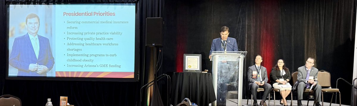rorford's tweet photo. ArMA 2024-25 President Dr Nadeem Kazi addressing the 2025 Arizona Medical Association Annual Meeting.  #ArMA2025 https://t.co/vPFIwXFvFA