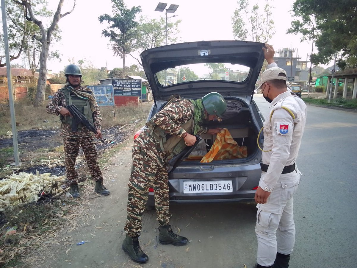 M&N Sector CRPF (@mnp_2018) on Twitter photo On 05-04-25(0500 - 1200 hrs) CRPF established a Mobile Check Post (MCP) at different strategic places in Manipur. A total of 105 vehicles were inspected, and 212 individuals were frisked. #CRPF remains dedicated to ensuring peace and stability in Manipur.
<a href="/HMOIndia/">गृहमंत्री कार्यालय, HMO India</a> On 05-04-25(0500 - 1200 hrs) CRPF established a Mobile Check Post (MCP) at different strategic places in Manipur. A total of 105 vehicles were inspected, and 212 individuals were frisked. #CRPF remains dedicated to ensuring peace and stability in Manipur.
<a href="/HMOIndia/">गृहमंत्री कार्यालय, HMO India</a>