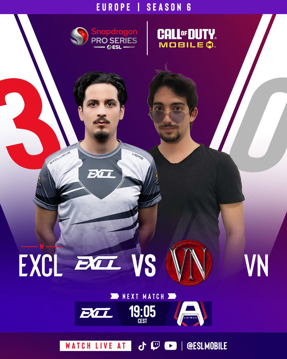 Here we go again...

<a href="/ExclusiveCODM/">EXCL | Exclusive</a> secures yet another chance against <a href="/AnimusCODM/">Animus</a> ...
...and that match is NEXT!

#SnapdragonProSeries #CODMEsports