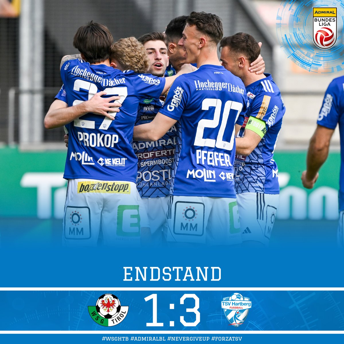 tsv_hartberg's tweet photo. BIG POINTS! Bravo Jungs!
#wsghtb #admiralbl #forzatsv #nevergiveup https://t.co/8SYZfjtMo0