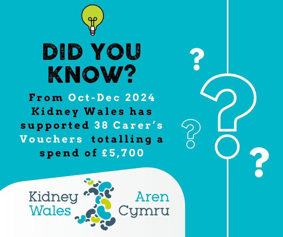 💙 Supporting Those Who Care 💙 From October to December 2024, we provided 28 Carer’s Vouchers to support those caring for loved ones with kidney disease. This initiative helps carers maintain their essential roles. Learn more about support for carers: kidneywales.cymru/carers-of-ckd-…