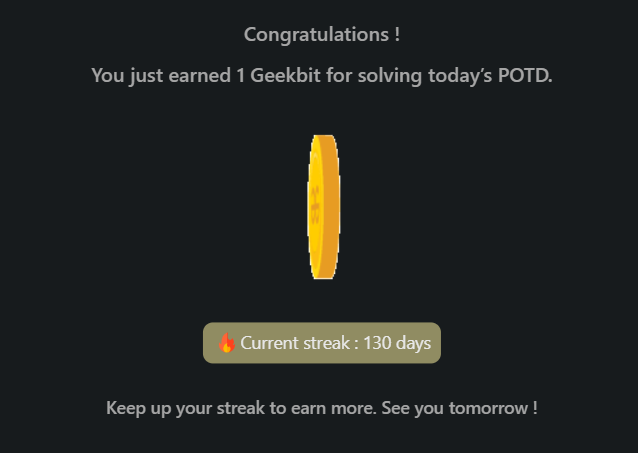 Mayank_kumar111's tweet photo. Day 142: Progress in programming built one small step at a time. With every bug squashed every concept.

@geeksforgeeks

#geekstreak2024 #dsa #learntocode #learndsa #160daysofcode #gfg #geeksforgeeks #CodingChallenge #162DaysOfCode #gfg160 #Day142 #CodeMastery #CodeExploration https://t.co/NMKdcUwK3o