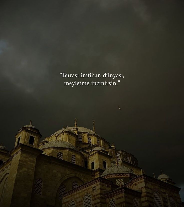 Burası imtihan dünyası, meyletme incinirsin.