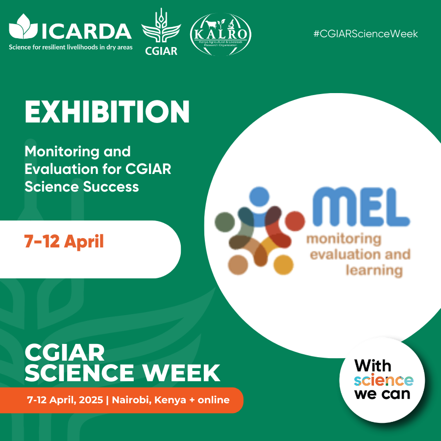ICARDA (@icarda) on Twitter photo Attending #CGIARScienceWeek in Nairobi?Donโt miss <a href="/MEL_CGIAR/">Monitoring, Evaluation & Learning (MEL)</a> exhibition!
Explore the power of #Monitoring, Evaluation & Learning through our Interactive Helpdesk & engaging quiz game.
๐ Discover how MEL drives scientific research & development! See you there!
๐ Attending #CGIARScienceWeek in Nairobi?Donโt miss <a href="/MEL_CGIAR/">Monitoring, Evaluation & Learning (MEL)</a> exhibition!
Explore the power of #Monitoring, Evaluation & Learning through our Interactive Helpdesk & engaging quiz game.
๐ Discover how MEL drives scientific research & development! See you there!
๐