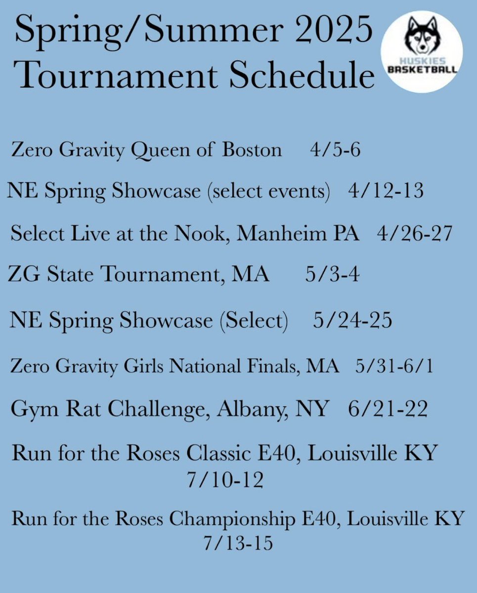 Excited for this spring AAU season again with the Huskies! Here’s my schedule: <a href="/MAHuskies/">MA_Huskies</a> <a href="/atrtraining978/">Above The Rim Training</a> <a href="/BashHoopsNE/">Bash Hudson</a>